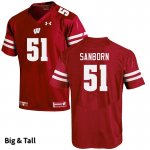 Men's Wisconsin Badgers NCAA #51 Bryan Sanborn Red Authentic Under Armour Big & Tall Stitched College Football Jersey LQ31B52SL